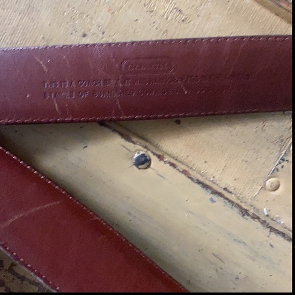 MENS VINTAGE COACH 100% LEATHER BELT BROWN VINTAGE GOLD HARDWARE MENS 38 WAIST - Picture 4 of 11